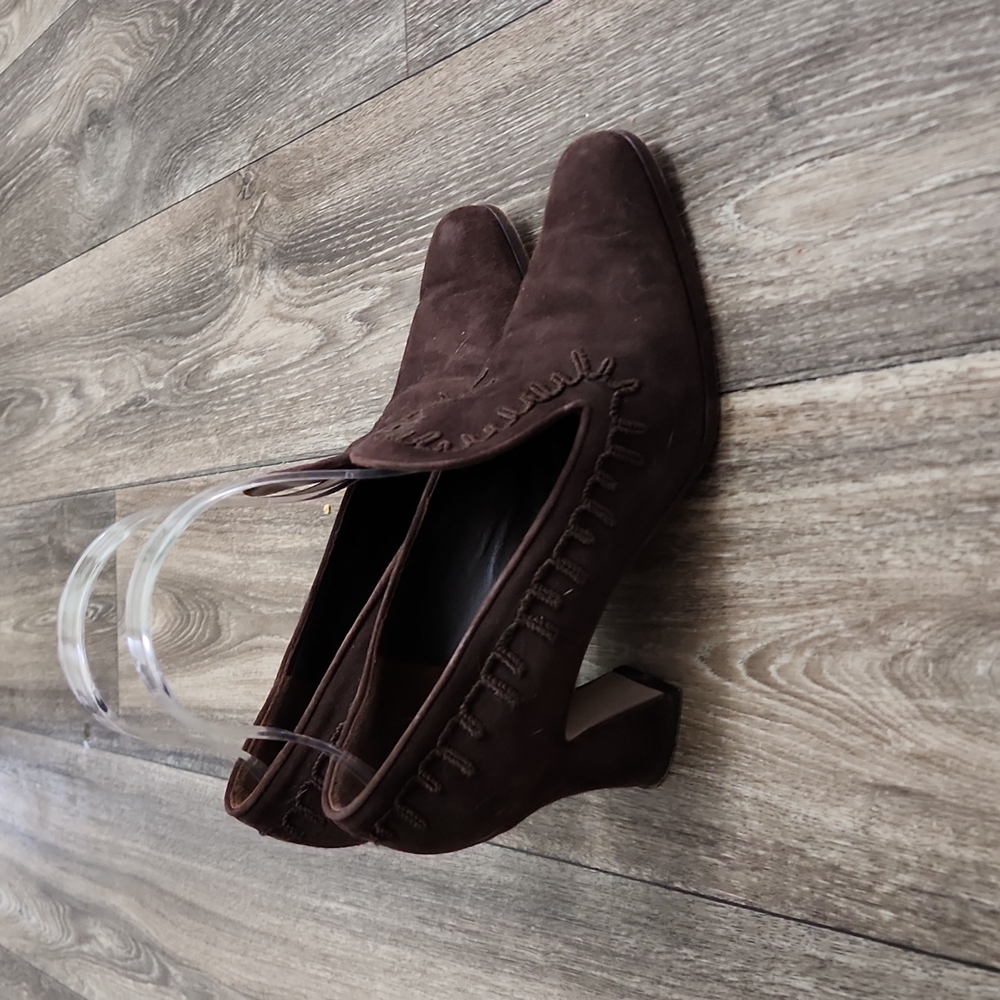 MaxMara Dark Brown Suede Heels